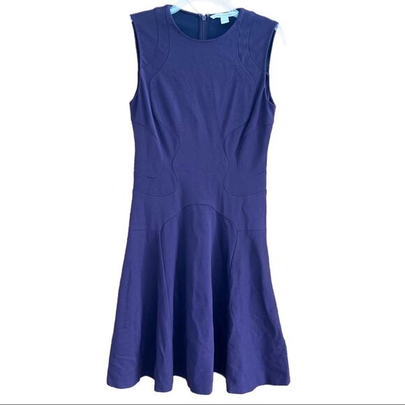 Diane Von Furstenberg Fit and Flare Dress Purple - Picture 6 of 6